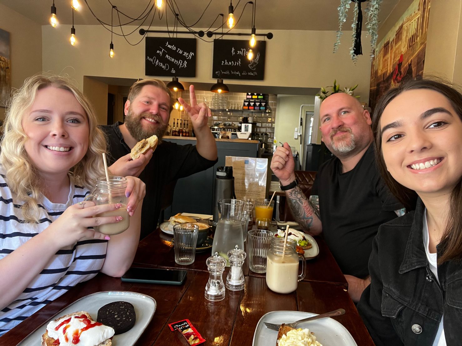 A group photo of our Sales and Marketing Team having breakfast